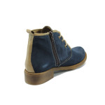Сини дамски боти, естествен велур - всекидневни обувки за есента и зимата N 10007359