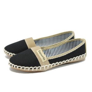 Черни текстилни дамски еспадрили