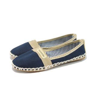 Текстилни сини дамски еспадрили