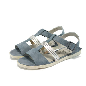 Сини дамски сандали с мемори пяна