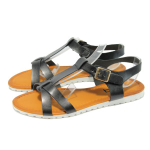 Черни равни дамски сандали