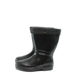Черни юношески ботуши, pvc материя - ежедневни обувки за есента и зимата N 10007623