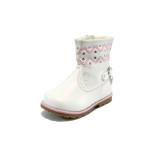 Бели детски ботушки, здрава еко-кожа - ежедневни обувки за есента и зимата N 10007757