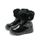 Черни детски ботушки, здрава еко-кожа - ежедневни обувки за есента и зимата N 10007758