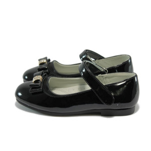 Ортопедични детски обувки - черни лачени