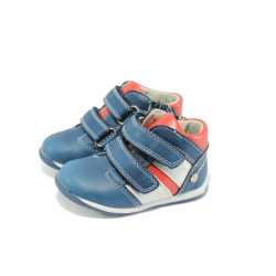 Ортопедични бебешки обувки - сини с лепенки
