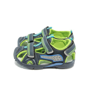 Сини бебешки сандали с лепенка