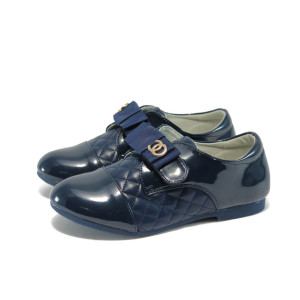 Ортопедични детски обувки - сини лачени