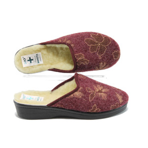 Винени анатомични дамски чехли, текстилна материя - всекидневни обувки за есента и зимата N 10009396