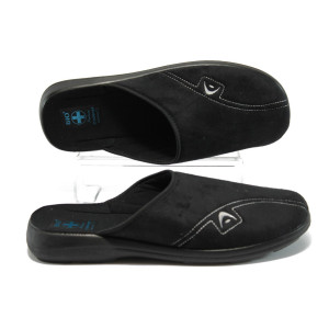 Анатомични черни мъжки домашни чехли