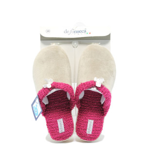 Анатомични бежови дамски чехли, текстилна материя N 10007461