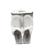 Сиви дамски чехли, текстилна материя - ежедневни обувки за целогодишно ползване N 10007504