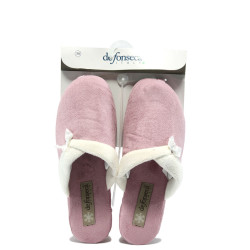 Розови дамски чехли, текстилна материя - ежедневни обувки за целогодишно ползване N 10007506