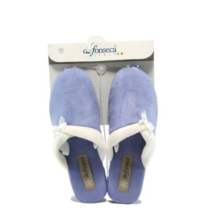 Сини дамски чехли, текстилна материя - ежедневни обувки за целогодишно ползване N 10007505