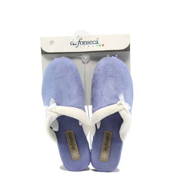 Сини дамски чехли, текстилна материя - ежедневни обувки за целогодишно ползване N 10007505