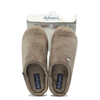 Анатомични светлокафяви мъжки чехли, текстилна материя - ежедневни обувки за целогодишно ползване N 10007498