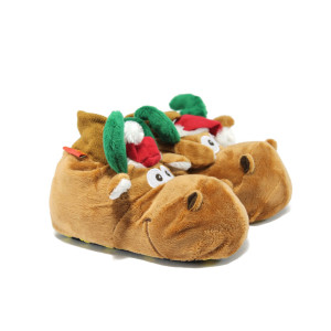 Анатомични кафяви детски пантофи, текстилна материя - удобство у дома N 10007526