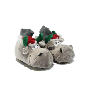 Анатомични сиви детски пантофи, текстилна материя - удобство у дома N 10007527