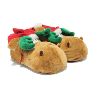 Анатомични кафяви детски пантофи, текстилна материя - удобство у дома N 10007517