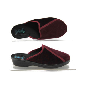 Анатомични винени дамски пантофки, текстилна материя - всекидневни обувки за целогодишно ползване N 10007801