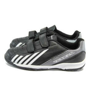 Черни детски маратонки, здрава еко-кожа - спортни обувки за пролетта и лятото N 10008472