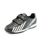 Черни детски маратонки, здрава еко-кожа - спортни обувки за пролетта и лятото N 10008472