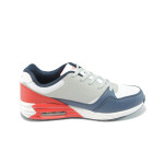 Бели мъжки маратонки, текстилна материя - спортни обувки за целогодишно ползване N 10007846