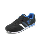 Черни мъжки маратонки, текстилна материя - спортни обувки за целогодишно ползване N 10007848
