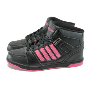 Черни спортни боти с топъл хастар