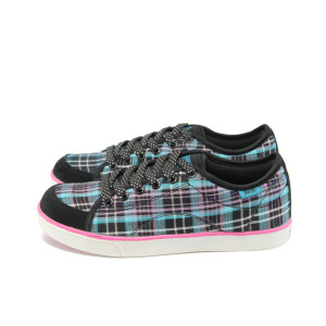 Атрактивни дамски полукецове БР square черно-синKP