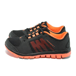Черни летни маратонки РС 81572 черен-оранжKP