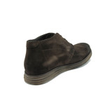 Анатомични тъмнокафяви мъжки боти, естествен велур - всекидневни обувки за есента и зимата N 10007325