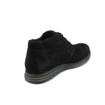 Анатомични черни мъжки боти, естествен велур - всекидневни обувки за есента и зимата N 10007324