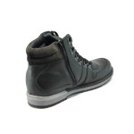 Черни мъжки боти, естествена кожа - всекидневни обувки за есента и зимата N 10007321