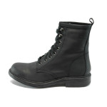 Черни мъжки боти, естествена кожа - всекидневни обувки за есента и зимата N 10007316