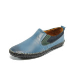 Сини ортопедични мъжки обувки тип мокасини, естествена кожа МИ 40 синKP
