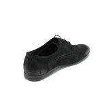Черни мъжки обувки с връзки, естествен набук КО 63 черенKP