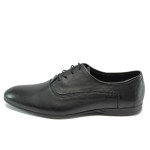 Черни мъжки обувки с връзки, естествена кожа КО 63 черна кожаKP