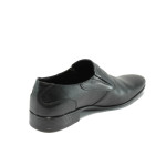 Черни официални мъжки обувки, естествена кожа