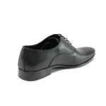 Официални черни мъжки обувки, естествена кожа