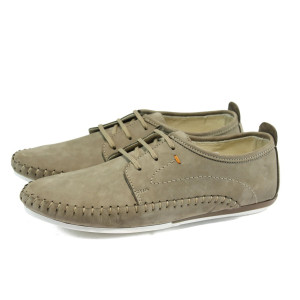 Ортопедични бежови мъжки обувки, естествена кожа