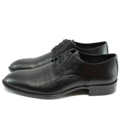 Черни официални мъжки обувки от естествена кожа