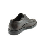 Анатомични тъмнокафяви мъжки обувки, естествена кожа - всекидневни обувки за есента и зимата N 10007284