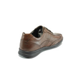 Анатомични кафяви мъжки спортни обувки, естествена кожа - всекидневни обувки за есента и зимата N 10007328