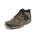 Анатомични кафяви мъжки боти, естествена кожа - всекидневни обувки за есента и зимата N 10007323