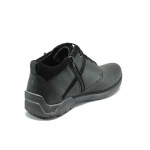 Черни мъжки боти, естествена кожа - всекидневни обувки за есента и зимата N 10007322