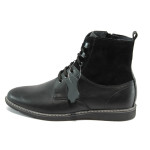 Черни мъжки боти, естествена кожа - всекидневни обувки за есента и зимата N 10007320