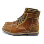 Светлокафяви мъжки боти, естествена кожа - всекидневни обувки за есента и зимата N 10007318