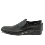 Черни мъжки обувки, естествена кожа - официални обувки за целогодишно ползване N 10007428