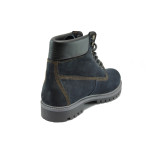 Сини мъжки боти, естествен набук - спортни обувки за есента и зимата N 10007653